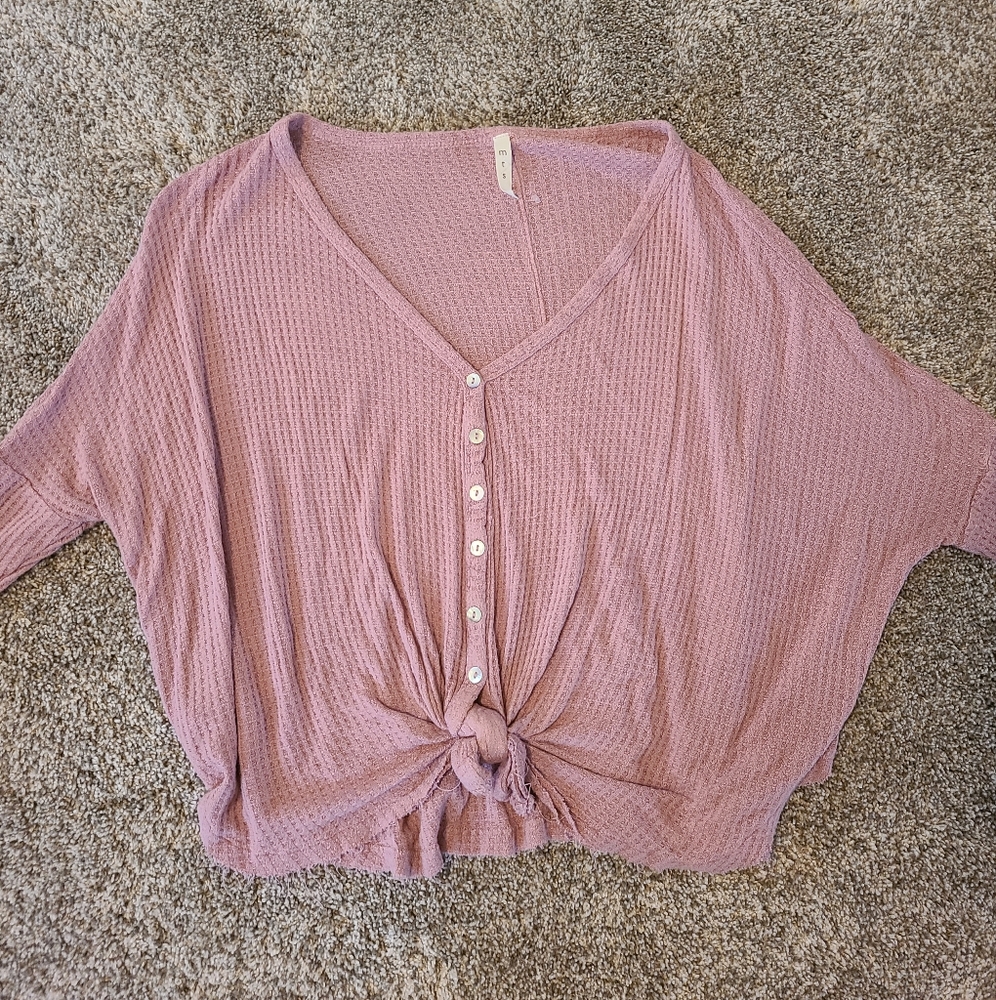 Women's Mauve Button-Down Top